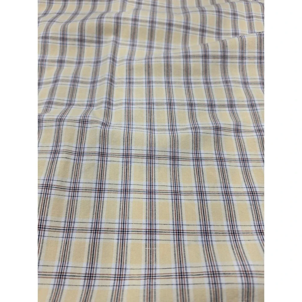 Roper‎ Mens XL Yellow Plaid Short Sleeve Pearl Snap Western Shirt Cotton